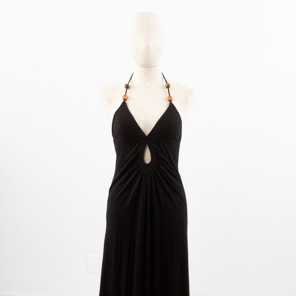 SOLD Revolve S Jersey Maxi Halter Cutout Dress Black - Picture 7 of 8